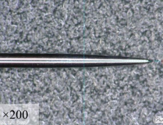 microscopic image of No. 1 acupuncture needle